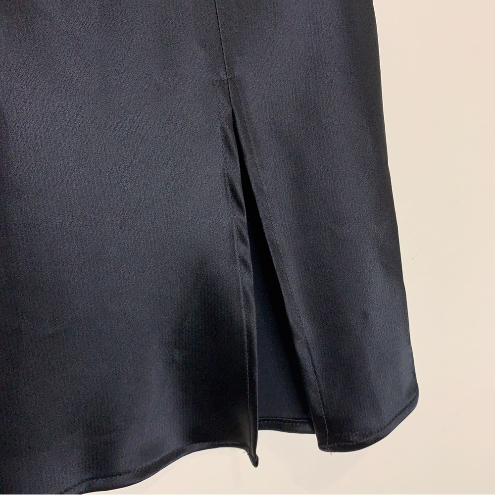 NONchalant Label Karmen Satin Slit Mini Skirt (Sz M) Black - Picture 8 of 13